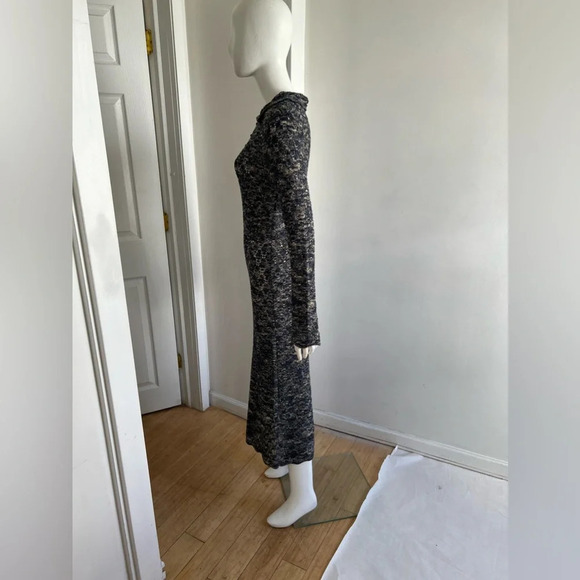 Moussy Knit Dress Long Sleeve Collared Multicolored Midi Size 1 Small - Picture 2 of 8